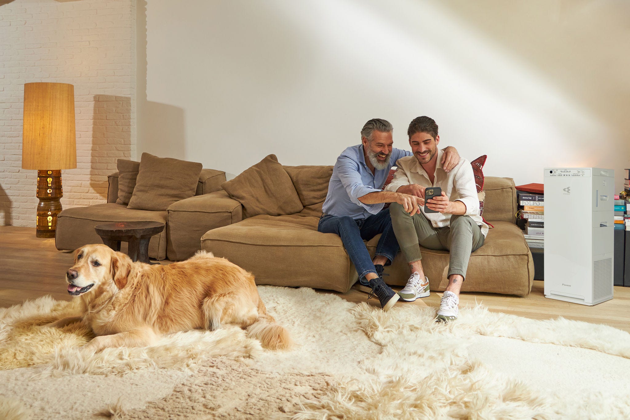 Una famiglia gode dei benefici delle più recenti tecnologie di purificazione dell'aria