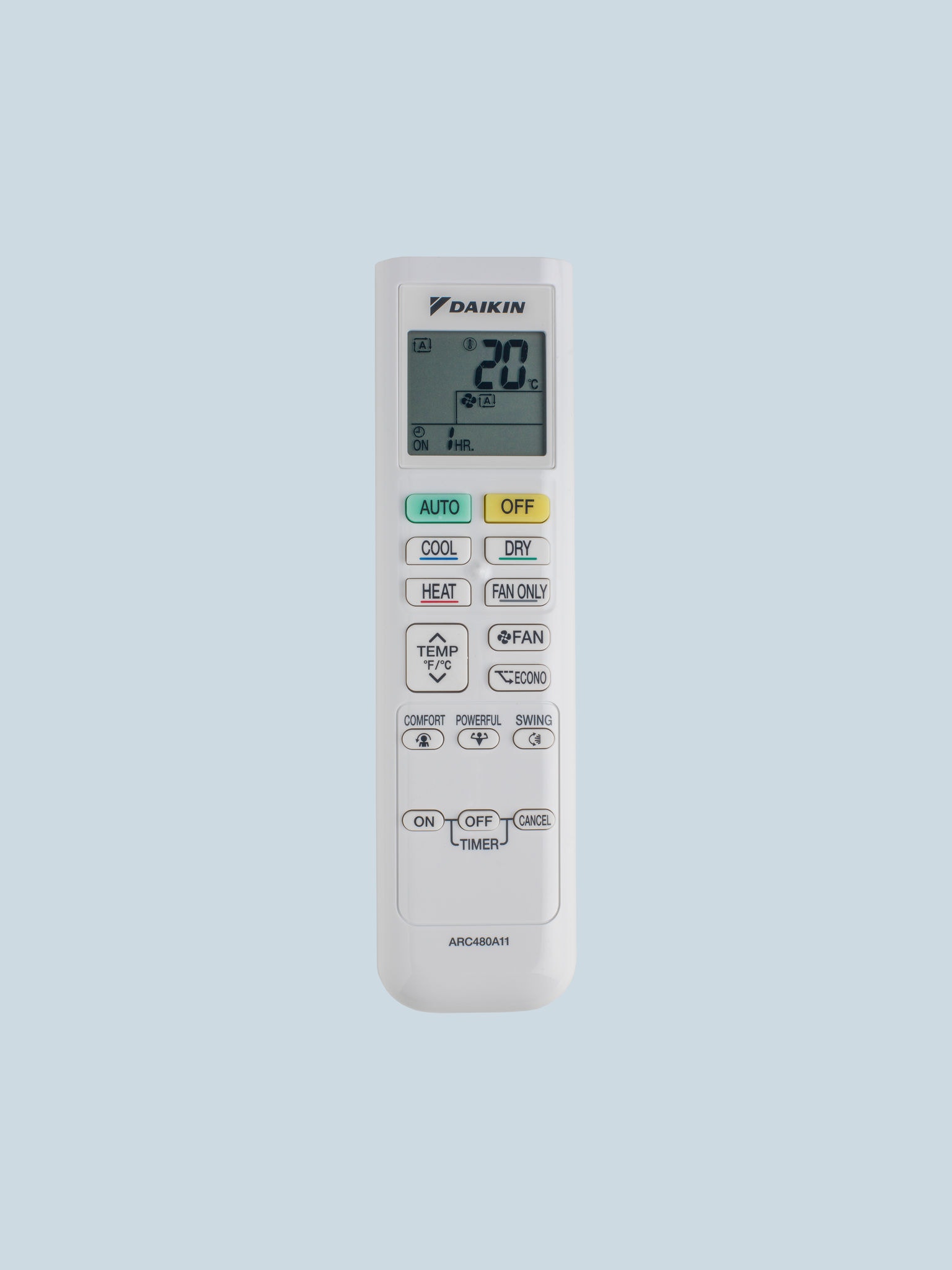 Pack-shot: telecomando del climatizzatore Comfora